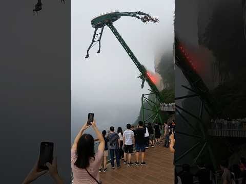 Cliff Swing COLLAPSE ⚠️ – The Whole Ride Breaks Off the Cliff 😨 #shorts