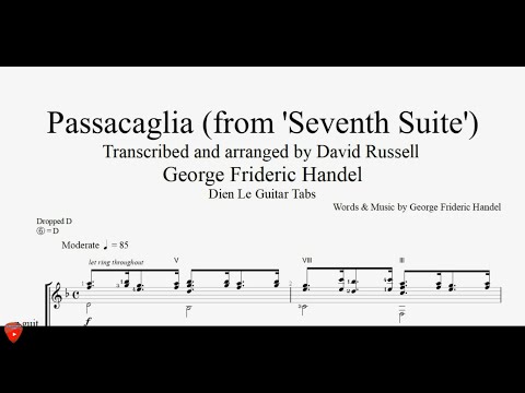 Passacaglia (from 'Seventh Suite') - George Frideric Handel - with Guitar Tabs