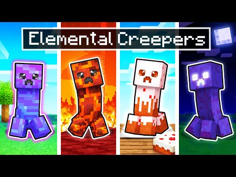 10 SECRET ELEMENTAL Creepers In Minecraft!
