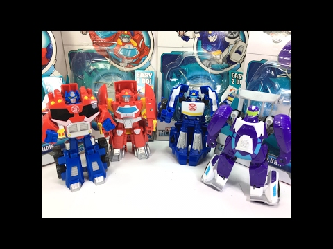 Rescue Bots One Step Optimus Prime Heatwave Chase Blurr Transformers Chefatron Review