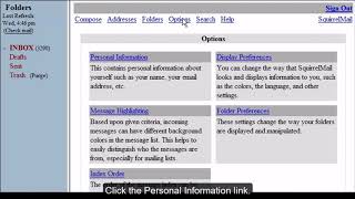 SquirrelMail Edit Personal Info