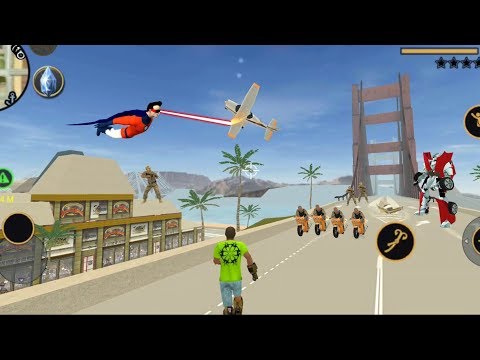Vegas Crime Simulator - (SuperHero Destroy Airplane with Eyes Laser) Airplane Destroy on Road Side