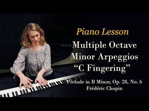 How to Play Multiple Octave Minor Arpeggios: “C Fingering;” Chopin Prelude in B Minor, Op. 28, No. 6