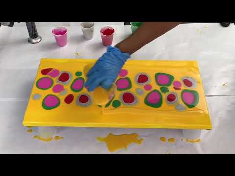 🌝 Bright & Beautiful 🎨 YELLOW Base Pour | How Will This Go? | Acrylic Pouring