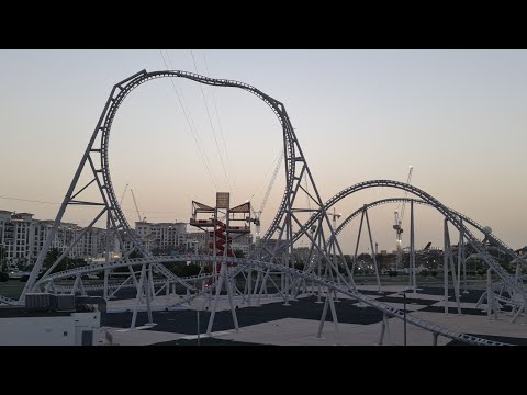 Flying Aces Rollercoaster full ride experience off ride POV Ferrari World, Yas Island, Abu Dhabi