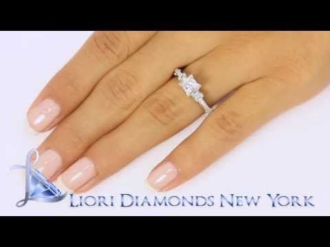 ER-1114 - 1.91 Carat G-VS1 Certified Princess Cut Diamond Engagement Ring 18k White Gold