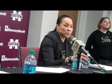 A'ja Wilson, Tiffany Mitchell, Dawn Staley Mississippi State postgame