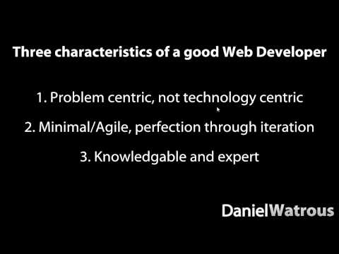 , title : 'Characteristics of a good web developer