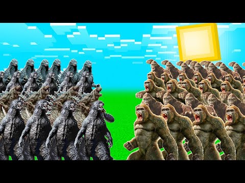 GODZİLLA ORDUSU VS KİNG KONG ORDUSU! ⚔️ - Minecraft