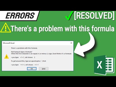 ✔ [Resolved] Excel Error "There's a problem with this formula" | ⚠ Excel Errors