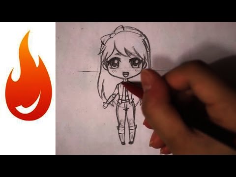 How to Draw a Chibi Anime Girl Character Tutorial - YouTube