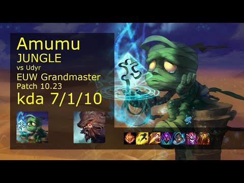 Amumu Jungle vs Udyr - EUW Grandmaster 7/1/10 Patch 10.23 Gameplay