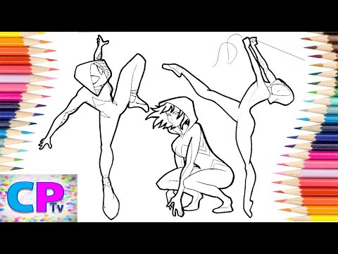 Spider Woman Coloring Pages/Spider Gwen Superhero/Nomia Tunes/Nirzu - Nightfall (COPYRIGHT FREE)