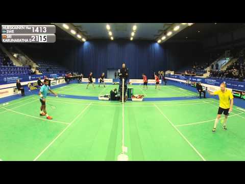 Badminton - Henri Hurskainen vs Dinuka Karunaratna (MS, QF) - Swedish Masters 2016