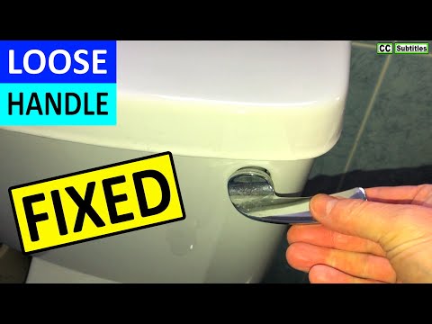 Part of a video titled How to Fix a Loose Toilet Handle Flush Lever - YouTube
