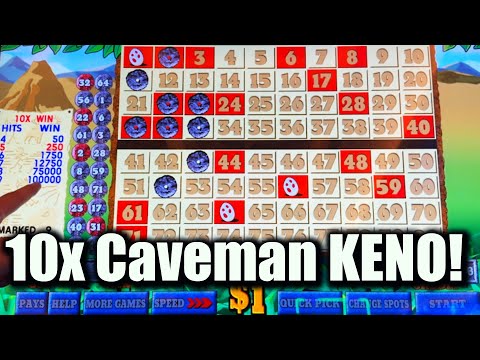 Turning a Profit on a 10X Multiplier Caveman KENO Machine in Las Vegas!