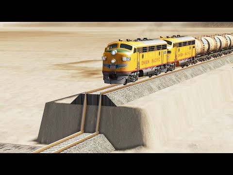 Unfinished Rail Tracks vs Trains - Beamng Drive