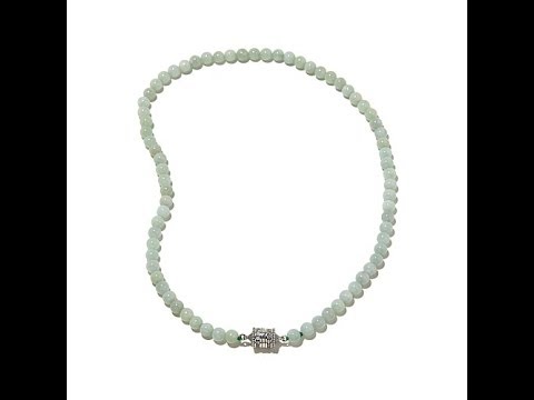 Jade of Yesteryear Jade and CZ 'Art Deco' Necklace