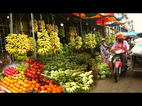 Amazing Cambodian market scene @Demkor market and Neak Meas Market Tour, Phnom Penh 2022
