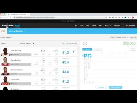 Fantasylabs Nba Lineup Builder Lite Tutorial The Action Network