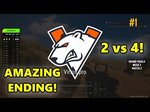 VIRTUS PRO BatulinS, spyrro, Lu & Perfect1ks - AMAZING ENDING! 2 vs 4! - ESL PUBG MASTERS - Match 2