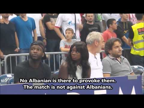 Serbian fans chant "Kill albanians so they don't exist" without provocation