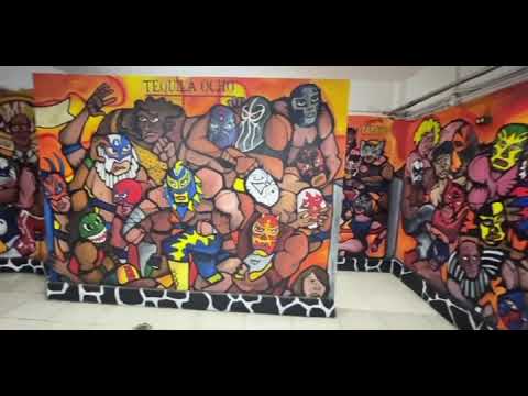 Murales plasmados en los muros de la arena coliseo Guadalajara