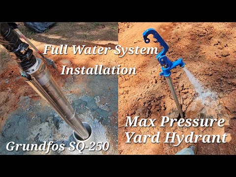 A Premium Pump System. Customer Request the Best! Grundfos SQ-250, 44gal tank, yard hydrant and more