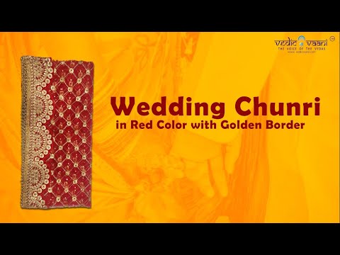 Marriage Wedding Chunri in Red Color with Golden Border video