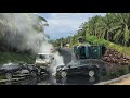 Truck Terguling Detik Detik Truck Serempet Truck Rem Blong Hantam 2 Mobil Mewah Di Bukit Kodok