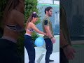 Popping each other balloons challenge 🤣😜 #couples #friends #funny