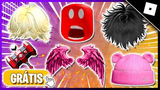 BOORA!! COMO PEGAR 14 ITENS GRÁTIS NO ROBLOX - CABELO DE MENINO GRÁTIS, ASAS DE ANJO, MÁSCARA +