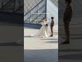 Her wave melted my heart 🥹 she’s so sweet😍 #shorts #bride #louvremuseum