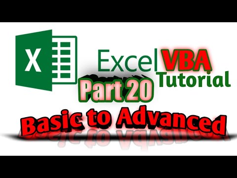 Excel vba | Excel vba tutorial | excel training | vba beginner tutorial part 20 | excel vba advanced