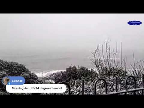 Snowy Sunday, 7 February, Felixstowe at 8am: