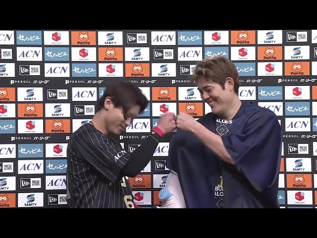 バファローズ・中川圭太選手・九里亜蓮投手ヒーローインタビュー 5月5日 オリックス・バファローズ 対 北海道日本ハムファイターズ