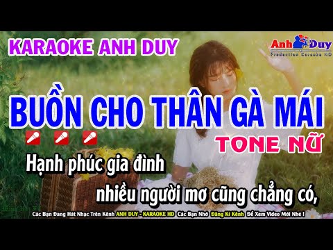 Karaoke Nhạc Chế Buồn Cho Thân Gà Mái - Tone Nữ | Karaoke Anh Duy HD