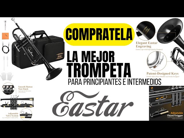 Vídeo relacionado con Juego de trompeta Eastar Standard en Sib para principiantes, instrumento de viento metal para estudiantes, con estuche rígido, kit de limpieza, boquilla 7C y guantes, ETR-380N, plateado