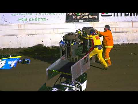 Formula 500 Jack Bell Crash Ken Willsher Classic  Laang Speedway 27-4-2019