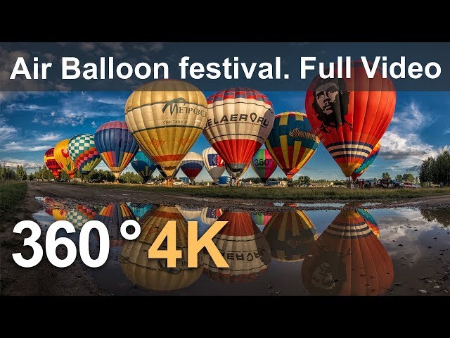 360°, The Golden Ring of Russia Air-Balloon Festival. 4К aerial video