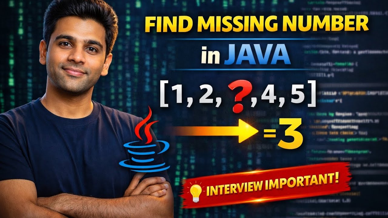 Learn how to find the missing number in an array using Java