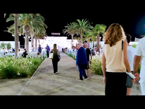 NIGHT WALK IN  GIULIANOVA. Italy - 4k Walking Tour around the City - Travel Guide. #Italy