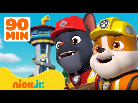 Rubble & Charger's Lookout Tower Rescues! w/ Chase & Skye | 90 Minute Compilation | Rubble & Crew
