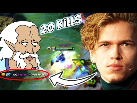 Topson Zeus using his CHAT WHEEL in Perfect Time - Wait for it! DOTA 2