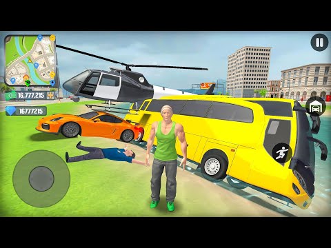 Helicopter Pilot Driving Coach Bus and Police Officer Car Chase Racing Simulator - Android Gameplay.
