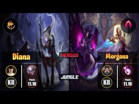 Haru DIANA (Jungle) [Conqueror] VS MORGANA - Challenger KR Patch 11.10