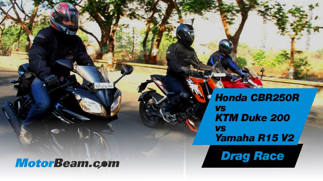Honda CBR250R vs KTM Duke 200 vs Yamaha R15 V2