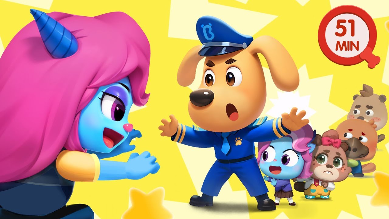 Catch the Tail Game | Funny Story | Safety Rules for Kids | Sheriff Labrador