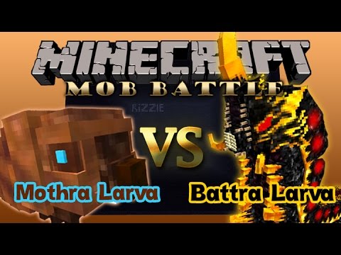 Minecraft Mob Battle:Mothra Larva vs Battra Larva!!!
