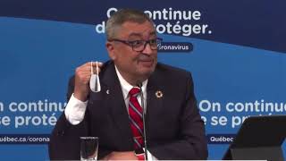 Video: Canada, Quebec Health Minister, Horacio Arruda warns Canadians to wear COVID Face Masks, or he becomes 'a very Bad Boy'